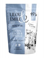 Lilou & Émile Adult Cat Huhn+Lachs+Forelle 2kg Lilou & Émile Adult Cat Huhn+Lachs+Forelle 2kg