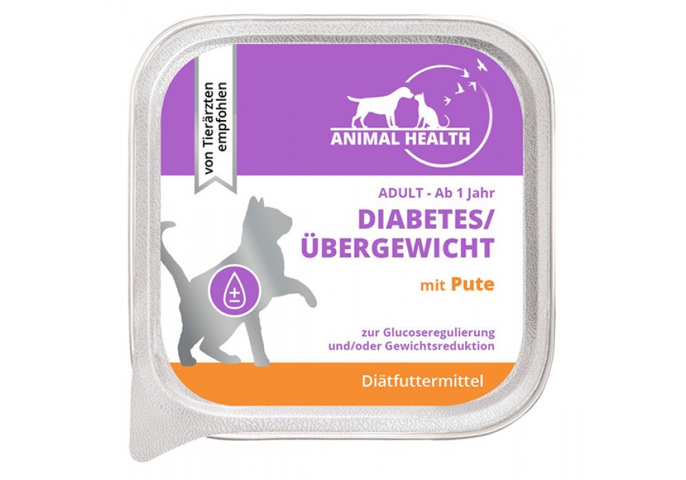 Animal Health Katze Adult 100g Diabetes/bergewicht mit Pute | wir frs tier