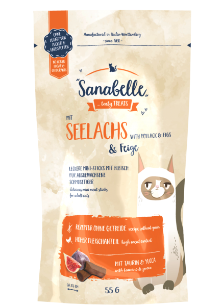 Sanabelle Seelachs & Feige Cat Sticks 55g