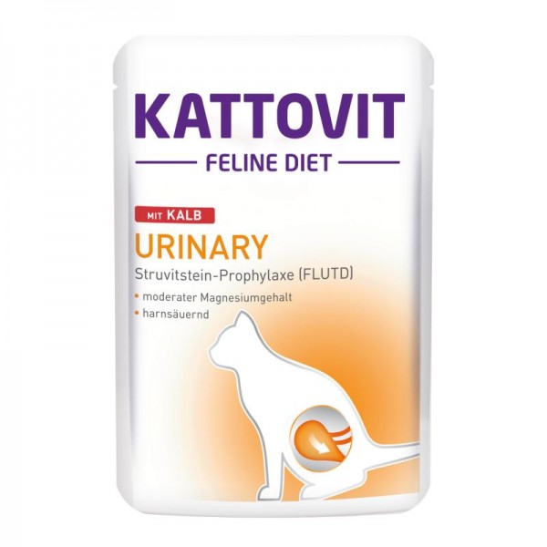 Kattovit Feline Diet Urinary 85g Pouch mit Kalb