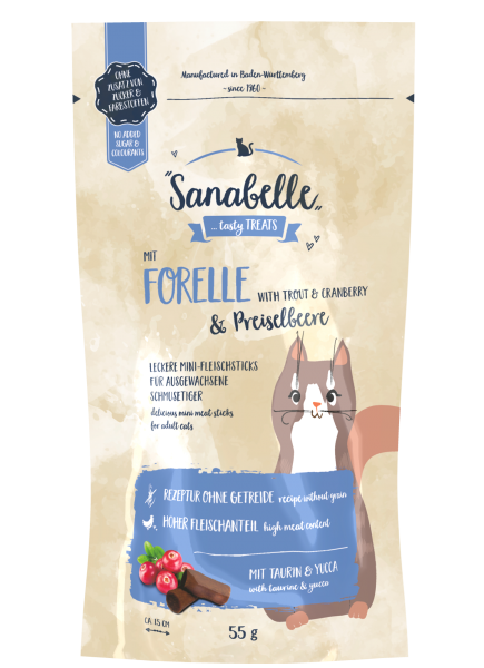 Sanabelle Forelle & Preiselbeere Cat Sticks 55g