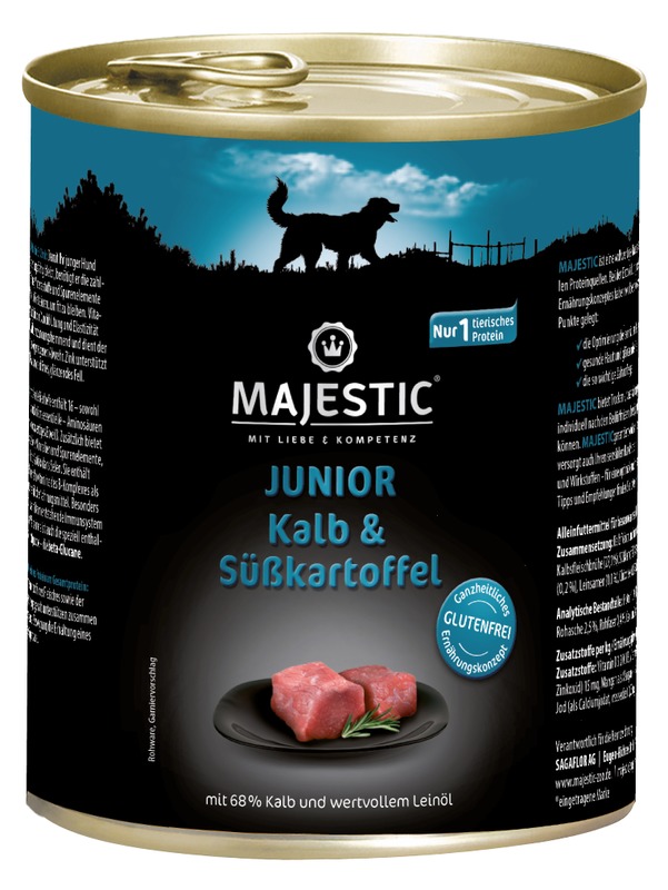 MAJESTIC 800g Junior Kalb&Skartoffel | Nassfutter | Hundefutter | Hund |  wir frs tier