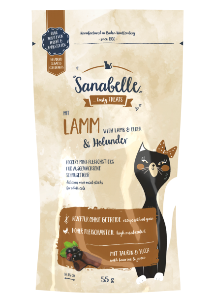 Sanabelle Lamm & Holunder Cat Sticks 55g